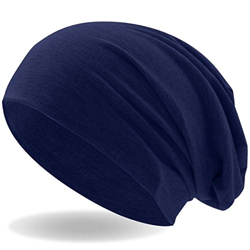 Hatstar® Klassische Slouch Long Beanie Mütze | leicht und weich | für Damen und Herren | Übergangsmütze für Frühling und Sommer (Navy) von Hatstar