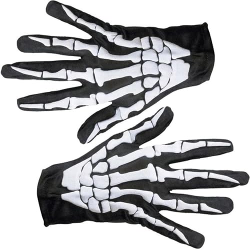 Hatstar Skelett Knochen Handschuhe | Kostüm Accessoire zu Halloween, Karneval, Fasching und Motto Partys | für Damen, Herren und Erwachsene von Hatstar