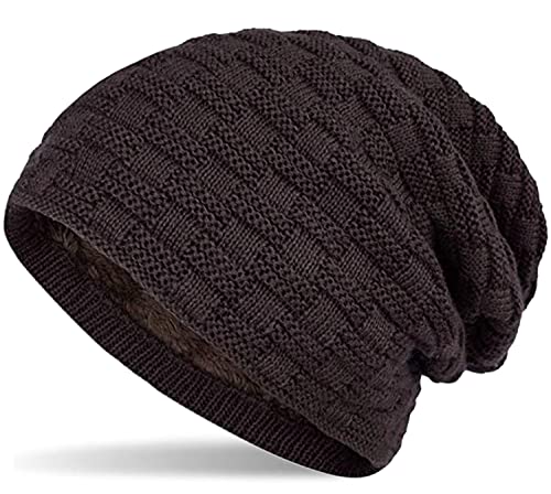 Hatstar Warme gefütterte Feinstrick Damen Beanie Herren Mütze | mit Flecht Muster und sehr weichem Fleece Innenfutter | Unisex Wintermütze weich & warm (8 | braun) von Hatstar