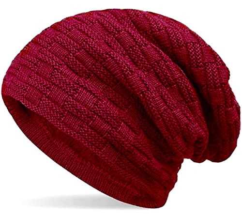 Hatstar Warme gefütterte Feinstrick Damen Beanie Mütze | Herren Mütze | mit Flecht Muster und sehr weichem Fleece Innenfutter | Unisex Wintermütze weich & warm (15 | Rot) von Hatstar