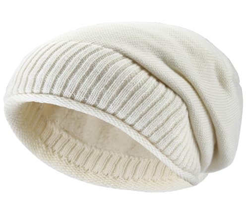 Hatstar Warme gefütterte Feinstrick Damen Beanie Mütze | Herren Wintermütze | mit sehr weichem Fleece Innenfutter | Unisex weich & warm (Creme) von Hatstar