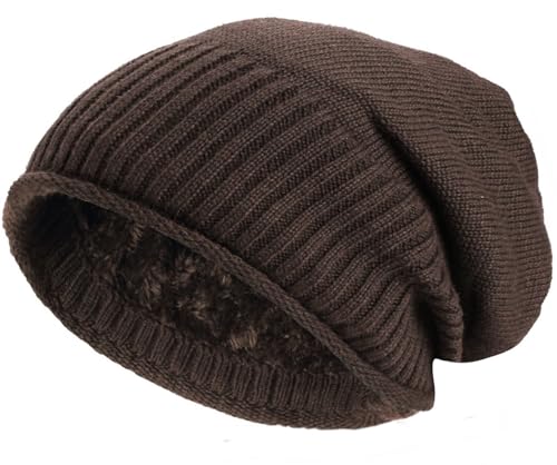 Hatstar Warme gefütterte Feinstrick Damen Beanie Mütze | Herren Wintermütze | mit sehr weichem Fleece Innenfutter | Unisex weich & warm (Taupe/braun) von Hatstar