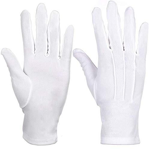 Hatstar Weiße Kinder Handschuhe | mit Biesen in Einheitsgröße | Kostüm Accessoire für Jungen Mädchen | Halloween, Fasching und Karneval von Hatstar