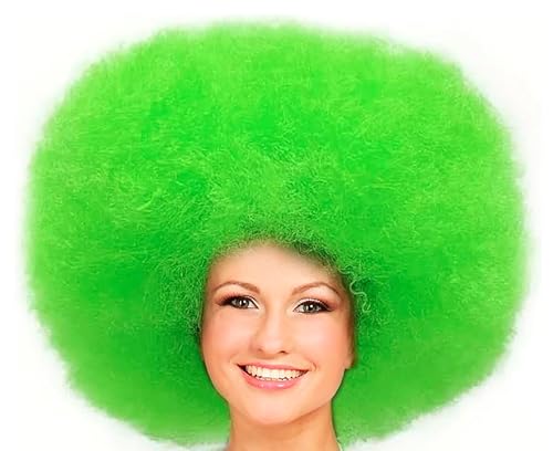 Hatstar XL Afro Perücke | Kraushaar Lockenkopf Perücke | Rasta Afroperücke | Kostüm Hippie Accessoire für Karneval und Fasching (grün) von Hatstar