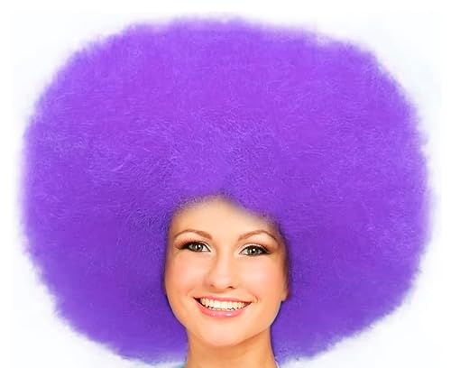 Hatstar XL Afro Perücke | Kraushaar Lockenkopf Perücke | Rasta Afroperücke | Kostüm Hippie Accessoire für Karneval und Fasching (lila) von Hatstar