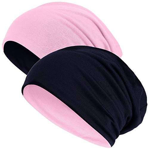 Hatstar® 2in1 Reversible Unisex Beanie | Damen und Herren Mütze | Übergangsmütze für Frühling und Sommer | SoftTouch Poly - Baumwolle | leicht & weich (2 in 1 schwarz/rosa) von Hatstar