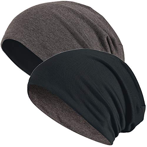 Hatstar 2in1 Reversible Damen Beanie | Damen und Herren Mütze | Baumwoll Sommermütze | weich & Warm (dunkelgrau/schwarz) von Hatstar
