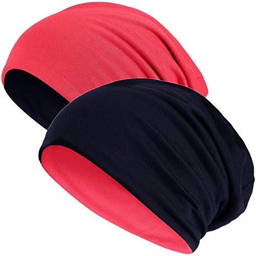 Hatstar 2in1 Reversible Unisex Beanie | Damen und Herren Mütze | Übergangsmütze für Frühling und Sommer | SoftTouch Poly - Baumwolle | leicht & weich (rot/schwarz) von Hatstar