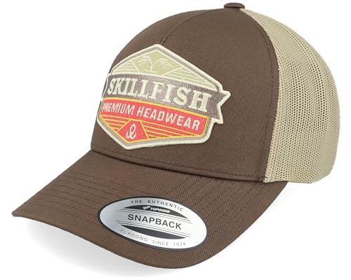 Hatstore Amberwood Logo Retro Brown/Khaki A-Frame Trucker Cap - Grösse: One Size - (55-60 cm) von Hatstore