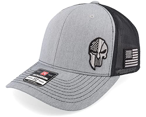 Hatstore Army Skull Usa Heather Grey/Black Trucker Cap - Grösse: One Size - (55-60 cm) von Hatstore