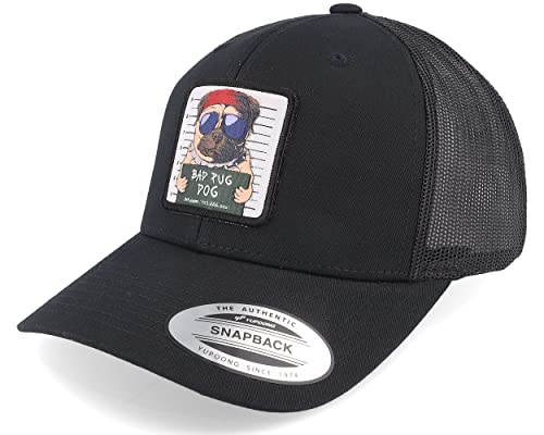 Hatstore Bad Pug Dog Black Trucker Cap - Grösse: One Size - (55-60 cm) von Hatstore