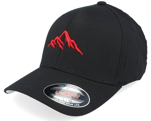 Hatstore Mountain 3D Black Flexfit Cap - Grösse: L/XL - (58-61 cm) von Hatstore