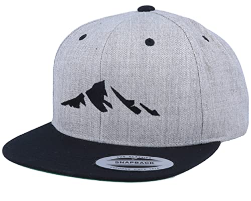 Hatstore Mountain Silhouette Heather Grey Black Snapback Cap - Grösse: One Size - (55-60 cm) von Hatstore