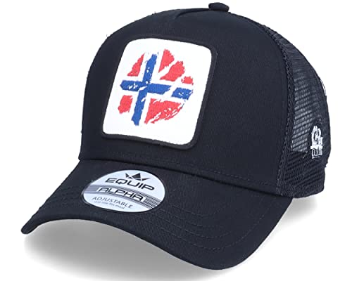 Hatstore Norway Ripped Flag Patch Oil Rig Black Trucker Cap - Grösse: One Size - (55-60 cm) von Hatstore