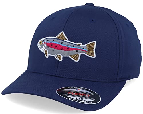 Hatstore Rainbow Trout Applique Navy Flexfit Cap - Grösse: XL/XXL - (61-64 cm) von Hatstore