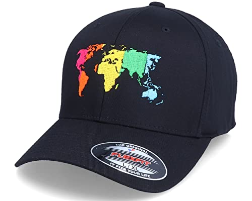 Hatstore Rainbow World Black Flexfit Cap - Grösse: L/XL - (58-61 cm) von Hatstore