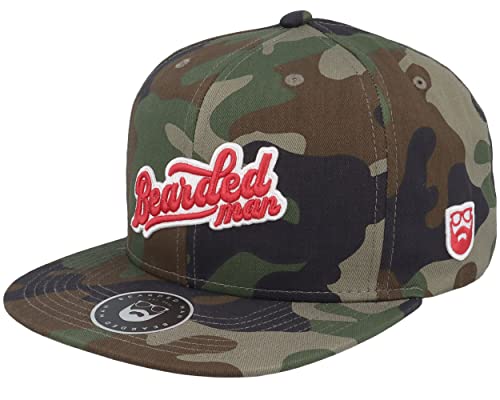 Hatstore Retro Logo Script Patch Camo Snapback - Bearded Man, Schwarz , One size von Hatstore