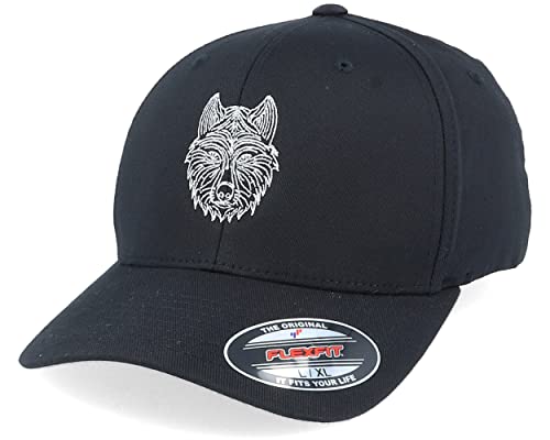 Hatstore Stylistic Wolf Black Flexfit Cap - Grösse: S/M - (55-58 cm) von Hatstore