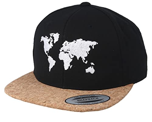 Hatstore World Map Black/Cork Snapback Cap - Grösse: One Size - (55-60 cm) von Hatstore