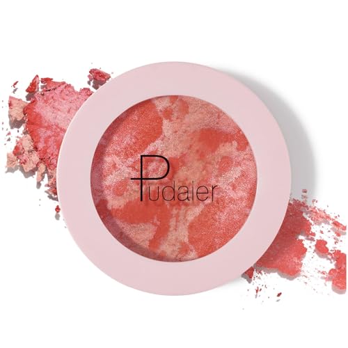 2-in-1 Lasting Lighting Blushes Shimmery Powder Baked Brighten Paletten für Frauen Make-up von Hattba