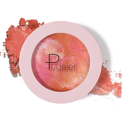 2-in-1 Lasting Lighting Blushes Shimmery Powder Baked Brighten Paletten für Frauen Make-up von Hattba