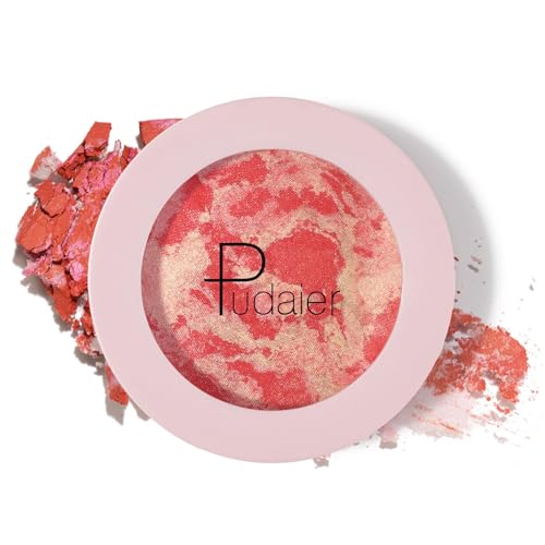 2-in-1 Lasting Lighting Blushes Shimmery Powder Baked Brighten Paletten für Frauen Make-up von Hattba