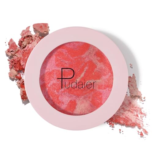 2-in-1 Lasting Lighting Blushes Shimmery Powder Baked Brighten Paletten für Frauen Make-up von Hattba