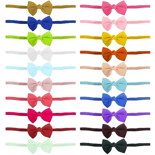 20 Stück/Packung Baby Bowknot Form Stirnband Stirnbänder Set Haarbänder für Kinder Mädchen Haarband Neugeborene Baby Haarschmuck von Hattba