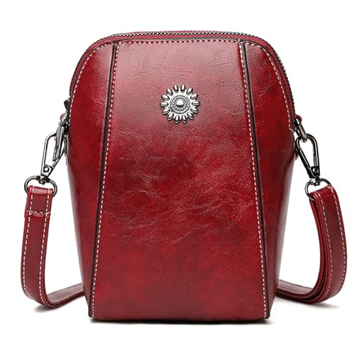 2023 Handytasche, Schultertasche, kleine quadratische Taschen, einfarbig, PU, Vintage, trendig, für Damen und Mädchen, exquisite Handarbeit, dunkelrot, One Size 2023 Handytasche, Schultertasche, kleine quadratische Taschen, einfarbig, PU, Vintage, trendig, für Damen und Mädchen, exquisite Handarbeit, dunkelrot, One Size von Hattba