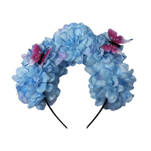 Buntes Blumen-Haarband für Fotografie, realistisches Blumen-Haarband für Mädchen, Trendmodell, Show, Hochzeit, Party, Schmuck von Hattba