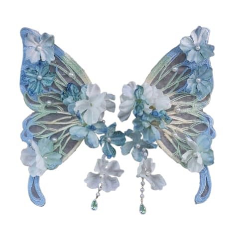 Chinesischer Stil Schmetterling Seide Blume Haar Clip Haarclip Side Hair Zubehör Set Bequeme Kopfbedeckung Für Anlässe von Hattba