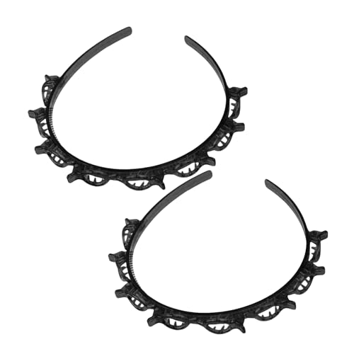 Damen-Stirnband, modisches Haarzubehör, Doppel-Pony, Haarnadel, Harz, Haarband, Kopfbedeckung für Hochzeiten und Partys von Hattba