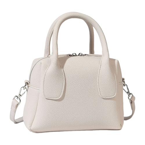 Damen-Umhängetasche, einfarbig, PU-Leder, mit Tragegriff oben, modische Kuriertasche für den täglichen Gebrauch, passend für Damen, PU-Leder, Umhängetasche mit Tragegriff oben, weiß, One Size Damen-Umhängetasche, einfarbig, PU-Leder, mit Tragegriff oben, modische Kuriertasche für den täglichen Gebrauch, passend für Damen, PU-Leder, Umhängetasche mit Tragegriff oben, weiß, One Size von Hattba