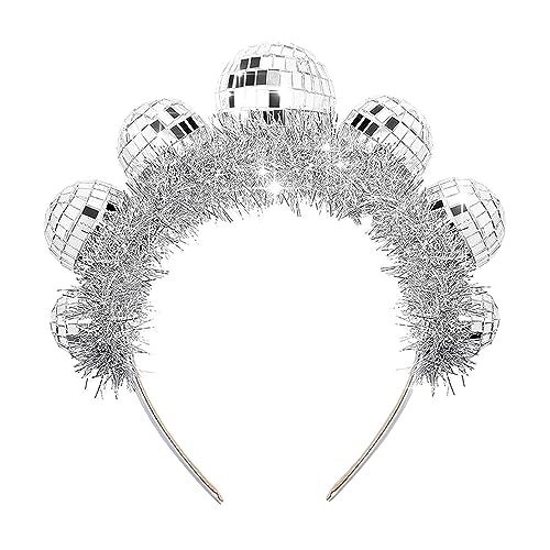 Disco Party Stirnband Neuheit Funk Hairhoop Pailletten Kopfschmuck für Frauen Mädchen Musik Festival Kopf Zubehör Disco Stirnband Kostüm Kopfschmuck Fotografie Zubehör von Hattba