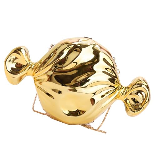 Einzigartige Süßigkeitenförmige Acryl-Brauttasche für Hochzeit und Abendpartys, Umhängetasche, Handtasche, vielseitiger Schultergurt, glänzende Süßigkeitentasche, gold, One Size Einzigartige Süßigkeitenförmige Acryl-Brauttasche für Hochzeit und Abendpartys, Umhängetasche, Handtasche, vielseitiger Schultergurt, glänzende Süßigkeitentasche, gold, One Size von Hattba