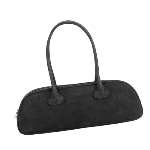 Elegante Damen PU Leder Handtasche mit vielseitiger Tragemöglichkeit Stilvolle Unterarmbörse Geräumige Umhängetasche Vielseitige Damen Handtasche, Schwarz , One Size von Hattba
