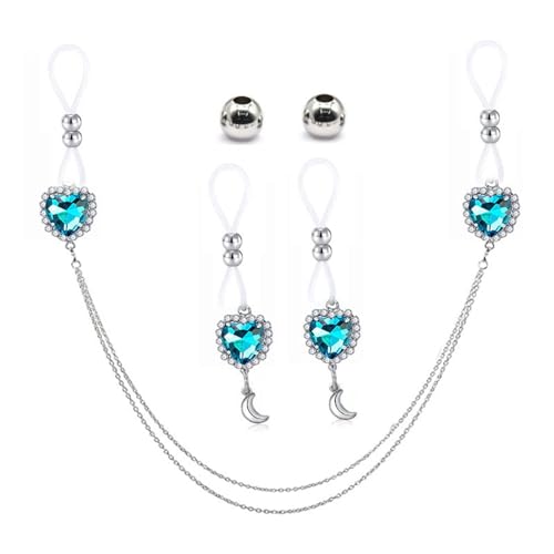 Elegantes Schmuck-Set mit Strass-Anhänger, Brustwarzenringe, Brustanhänger, für Damen, bequem zu tragen, Einheitsgröße, Wie beschrieben, Wie beschrieben von Hattba