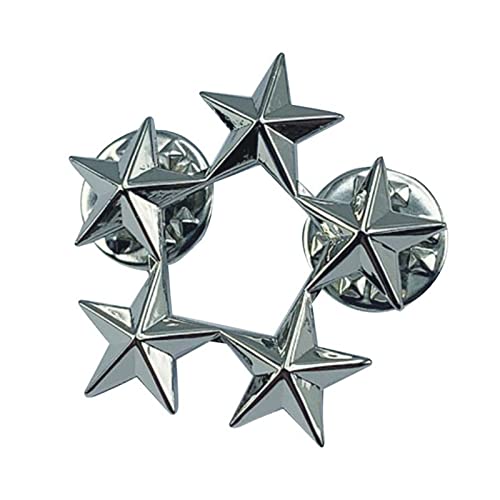 Fünfzackiger Stern Revers Pin Kragen Brosche Abzeichen Damen Herren Stern Metall Badge Clip von Hattba