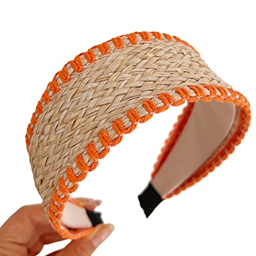 Gewebte Stroh-Stirnbänder für Mädchen, elegante Damen-Kopfbedeckung, breite Haarbänder, Zubehör, elegante Frühlings-Haarbänder, Geburtstagsparty, Mädchen-Kopfbedeckung Gewebte Stroh-Stirnbänder für Mädchen, elegante Damen-Kopfbedeckung, breite Haarbänder, Zubehör, elegante Frühlings-Haarbänder, Geburtstagsparty, Mädchen-Kopfbedeckung von Hattba