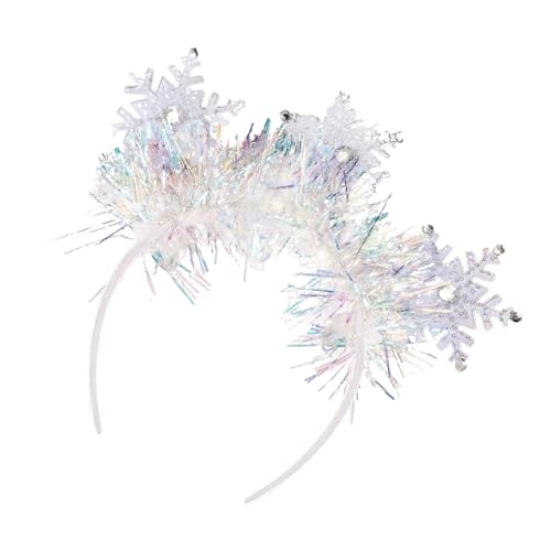 Haarreif, Schneeflocke, weiß, glitzernd, Strass, Haar-Accessoire für Damen und Mädchen, für Weihnachten und Winterveranstaltungen von Hattba
