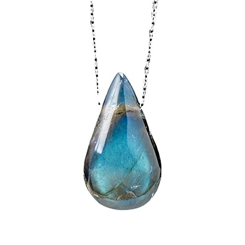 Halskette mit Anhänger in Wassertropfenform, Mondstein-Halsketten, handgefertigter Schmuck, Damen-Halskette, echter Mondstein-Schmuck von Hattba