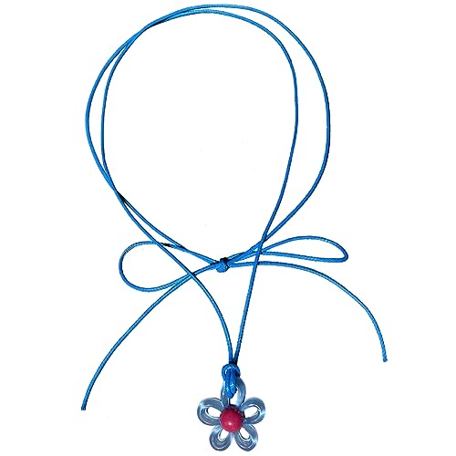 Halskette mit Blumen-Anhänger aus Acryl, hohle Blume, Schlüsselbeinkette, buntes Blumenhalsband, Halskette für Damen, Mädchen, Teenager, Schmuck, Schlüsselbeinkette Halskette mit Blumen-Anhänger aus Acryl, hohle Blume, Schlüsselbeinkette, buntes Blumenhalsband, Halskette für Damen, Mädchen, Teenager, Schmuck, Schlüsselbeinkette von Hattba