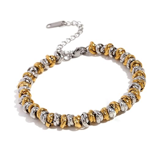 Hattba Halskette aus Edelstahl mit Perlen, trendiger Schmuck, einzigartige Halskette für Frauen, die ein stilvolles Accessoire suchen, Einheitsgröße, Wie beschrieben, Wie beschrieben von Hattba