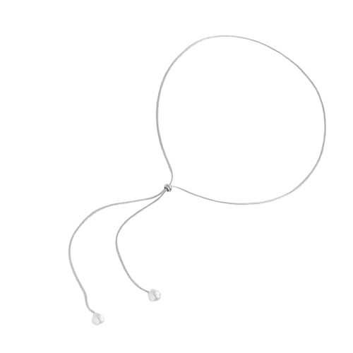 Hattba Lariat-Halskette mit langen Perlen, raffinierte Perlenkette mit verstellbarer Länge für individuelle Passform von Hattba