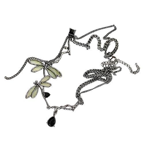 Hattba Libellen-Halsband, Halskette, verstellbare Länge, Schlüsselbeinkette, unverwechselbarer Legierungsanhänger, Choker für Modebegeisterte, Party-Schmuck von Hattba