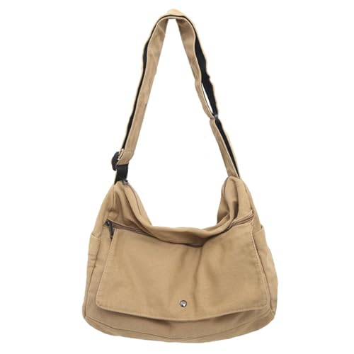 Hattba Moderne Canvas-Umhängetasche für Damen und Mädchen, stilvolle Taschen mit mehreren Taschen, Damen-Schultertasche aus Segeltuch, braun, One Size Hattba Moderne Canvas-Umhängetasche für Damen und Mädchen, stilvolle Taschen mit mehreren Taschen, Damen-Schultertasche aus Segeltuch, braun, One Size von Hattba