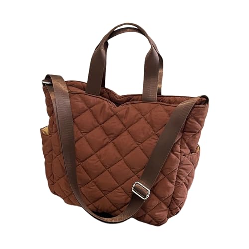Hattba Modische gesteppte Stoff-Einkaufstasche mit verstellbarem Riemen, große Kapazität, Schultertaschen für den empfindlichen Gebrauch, leichte Stofftasche, coffee, One Size Hattba Modische gesteppte Stoff-Einkaufstasche mit verstellbarem Riemen, große Kapazität, Schultertaschen für den empfindlichen Gebrauch, leichte Stofftasche, coffee, One Size von Hattba