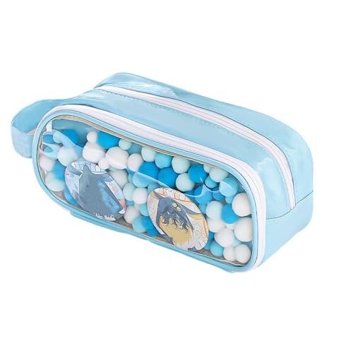 Hattba Multifunktionales Federmäppchen, großes Fassungsvermögen, Reise-Kosmetiktasche, Toilettenartikel für Studenten, Mädchen, Erwachsene, Schreibtisch-Organizer, Zubehör, blau von Hattba