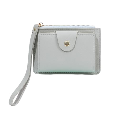 Kleine Geldbörse für Damen und Mädchen, mehrere Fächer, Clutch, Handgelenk, Kreditkartenhalter, Münzbörse mit Handschlaufe, stilvolle Clutch, grau, Mass Beauty von Hattba