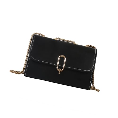 Kleine Umhängetasche aus Leder mit Kettenriemen, PU-Schultertaschen, Abendtasche, lässige Umhängetasche für den täglichen Gebrauch, luxuriöse Umhängetasche, Schwarz , One Size von Hattba